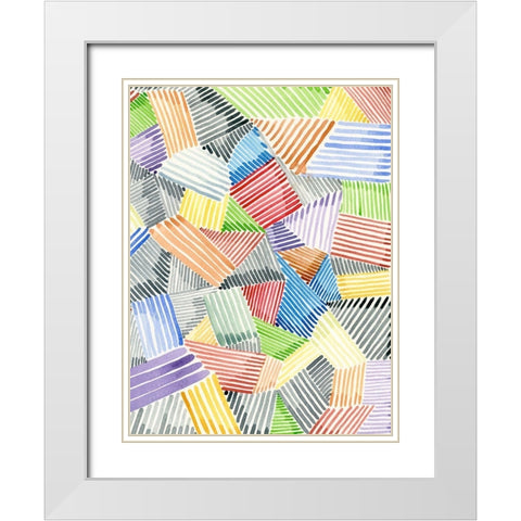 Crosshatch Quilt II White Modern Wood Framed Art Print with Double Matting by Galapon, Nikki