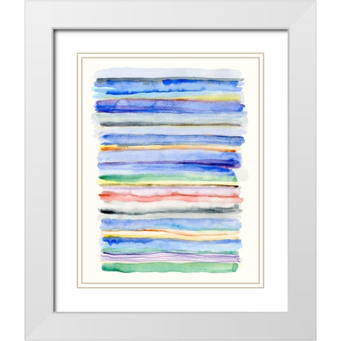 Watercolor Gradation White Modern Wood Framed Art Print with Double Matting by Galapon, Nikki