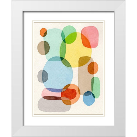 Inked Orbs V White Modern Wood Framed Art Print with Double Matting by Galapon, Nikki