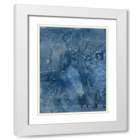 Blue River I White Modern Wood Framed Art Print with Double Matting by Binder, Vanessa