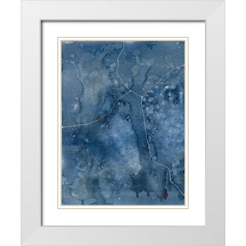 Blue River I White Modern Wood Framed Art Print with Double Matting by Binder, Vanessa