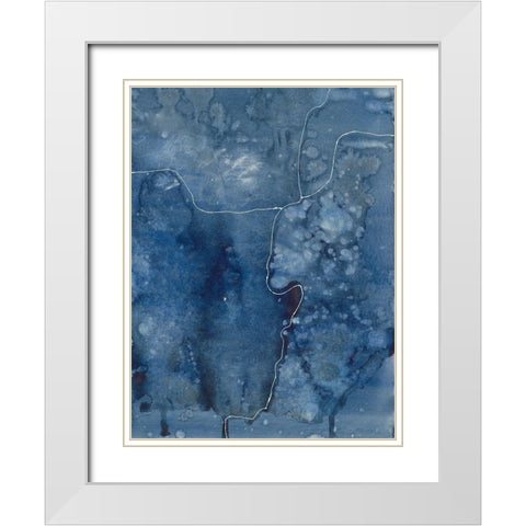 Blue River II White Modern Wood Framed Art Print with Double Matting by Binder, Vanessa