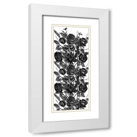 Custom Black and White Botanical II White Modern Wood Framed Art Print with Double Matting by Wang, Melissa