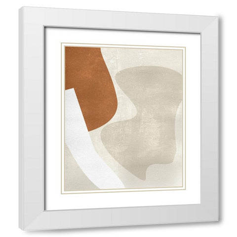 Beige Structure II White Modern Wood Framed Art Print with Double Matting by Wang, Melissa
