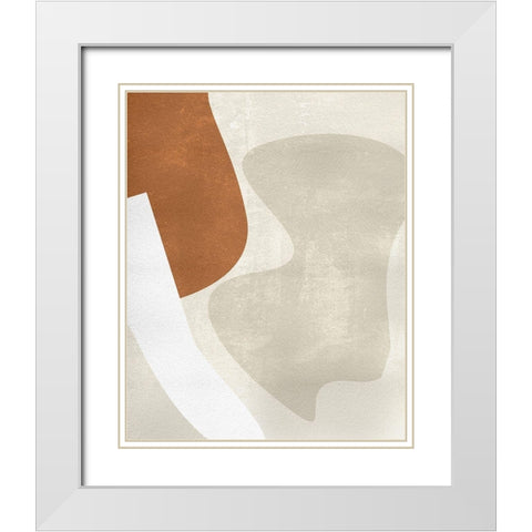 Beige Structure II White Modern Wood Framed Art Print with Double Matting by Wang, Melissa