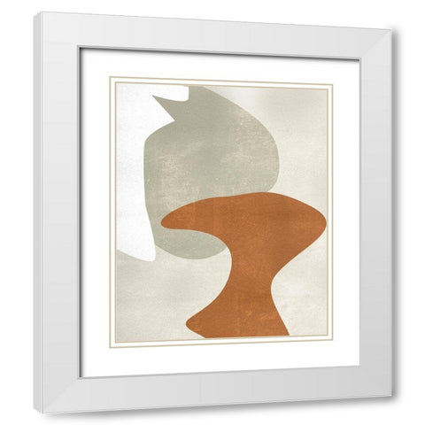 Beige Structure IV White Modern Wood Framed Art Print with Double Matting by Wang, Melissa