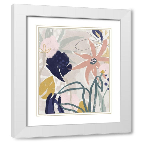 Garden Jumble I White Modern Wood Framed Art Print with Double Matting by Vess, June Erica
