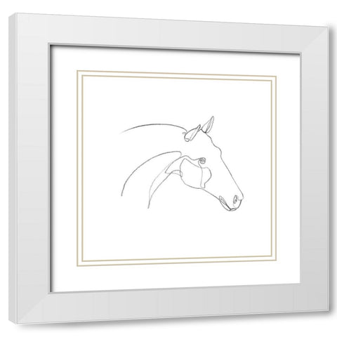 Equine Pencil Contour II White Modern Wood Framed Art Print with Double Matting by Scarvey, Emma