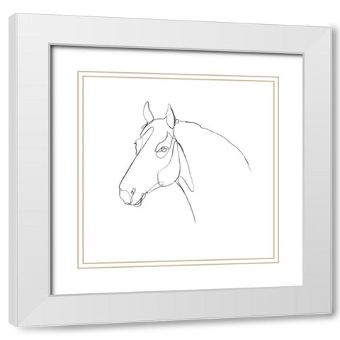 Equine Pencil Contour III White Modern Wood Framed Art Print with Double Matting by Scarvey, Emma