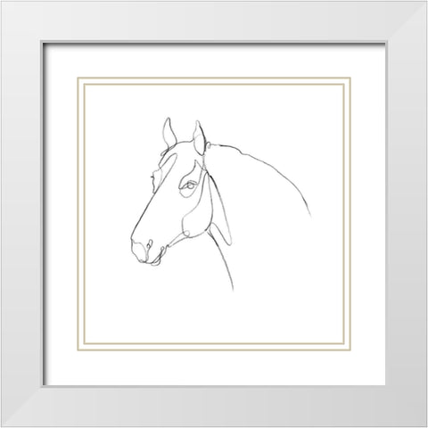 Equine Pencil Contour III White Modern Wood Framed Art Print with Double Matting by Scarvey, Emma