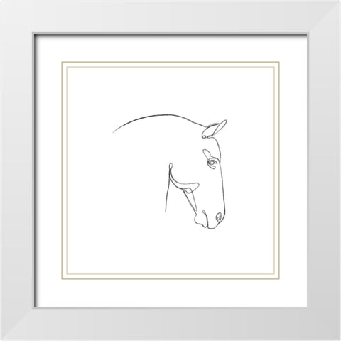 Equine Pencil Contour IV White Modern Wood Framed Art Print with Double Matting by Scarvey, Emma