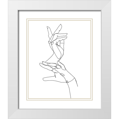 Magic Hands I White Modern Wood Framed Art Print with Double Matting by Popp, Grace