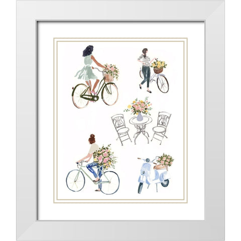 Bring Home Flowers I White Modern Wood Framed Art Print with Double Matting by Borges, Victoria