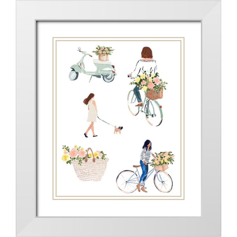 Bring Home Flowers II White Modern Wood Framed Art Print with Double Matting by Borges, Victoria