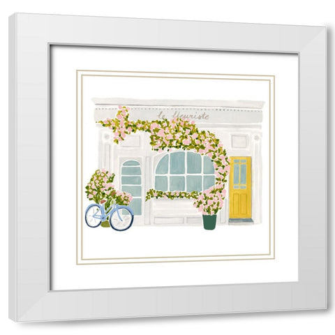 Bonheur I White Modern Wood Framed Art Print with Double Matting by Borges, Victoria