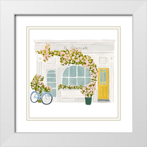 Bonheur I White Modern Wood Framed Art Print with Double Matting by Borges, Victoria