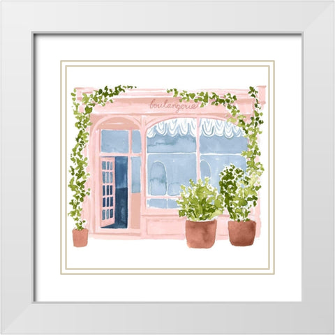 Bonheur II White Modern Wood Framed Art Print with Double Matting by Borges, Victoria