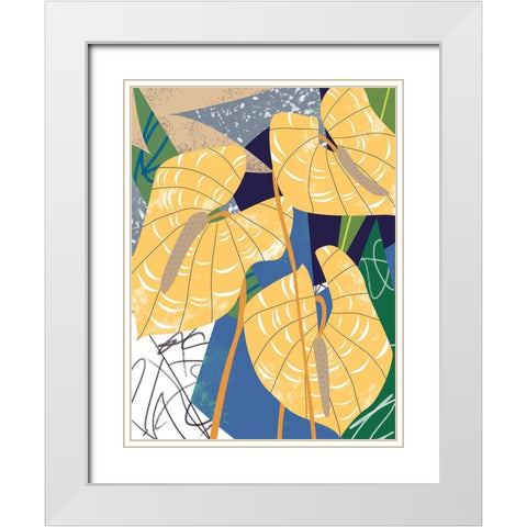 Laceleaf Wind I White Modern Wood Framed Art Print with Double Matting by Wang, Melissa