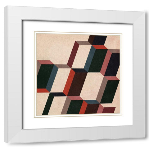 Radar Slant II White Modern Wood Framed Art Print with Double Matting by Vess, June Erica