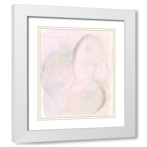 Blush Ovale II White Modern Wood Framed Art Print with Double Matting by Moore, Regina