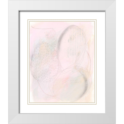 Blush Ovale II White Modern Wood Framed Art Print with Double Matting by Moore, Regina