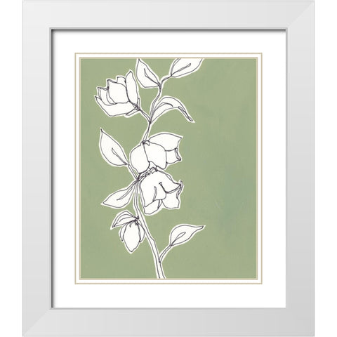 Botanic Drawing II White Modern Wood Framed Art Print with Double Matting by Moore, Regina