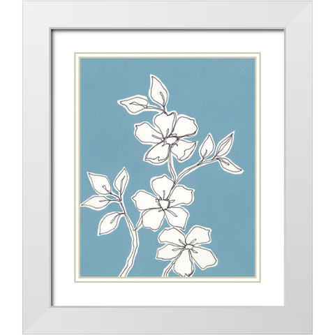 Botanic Drawing III White Modern Wood Framed Art Print with Double Matting by Moore, Regina