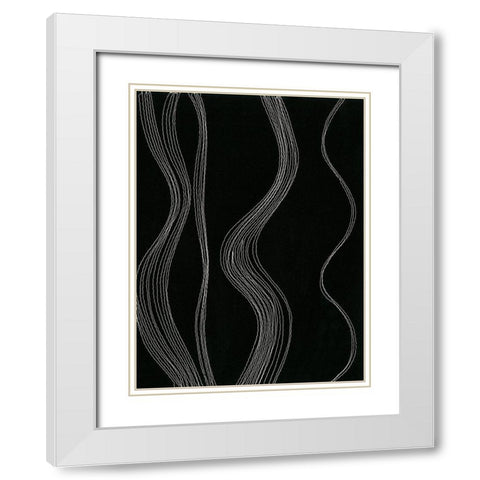 Rippling Stitches I White Modern Wood Framed Art Print with Double Matting by Moore, Regina