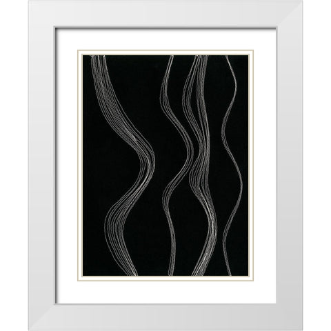 Rippling Stitches II White Modern Wood Framed Art Print with Double Matting by Moore, Regina