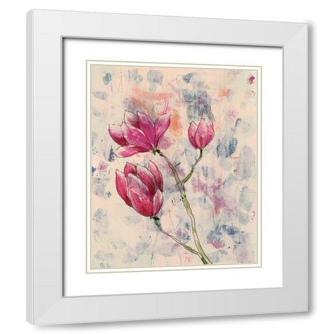 Rosa Blume II White Modern Wood Framed Art Print with Double Matting by Moore, Regina