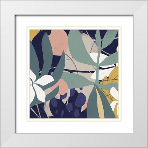 Tropical Attraction I White Modern Wood Framed Art Print with Double Matting by Vess, June Erica