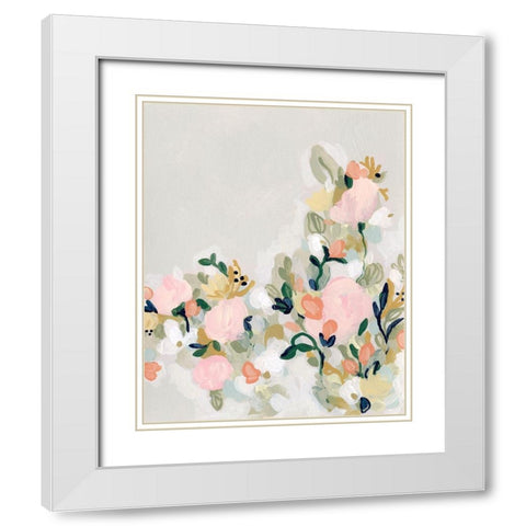 Blushing Blooms I White Modern Wood Framed Art Print with Double Matting by Vess, June Erica