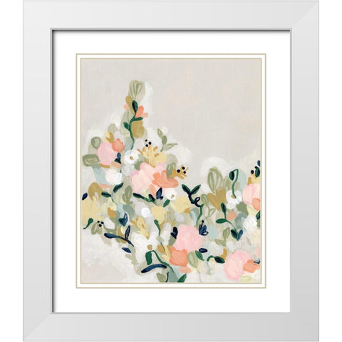 Blushing Blooms II White Modern Wood Framed Art Print with Double Matting by Vess, June Erica