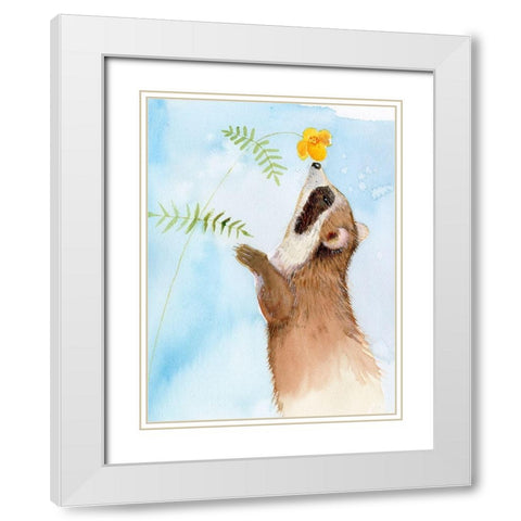 Baby Spring Animals II White Modern Wood Framed Art Print with Double Matting by Ludwig, Alicia