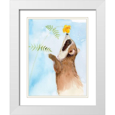 Baby Spring Animals II White Modern Wood Framed Art Print with Double Matting by Ludwig, Alicia