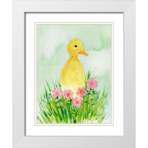 Baby Spring Animals III White Modern Wood Framed Art Print with Double Matting by Ludwig, Alicia