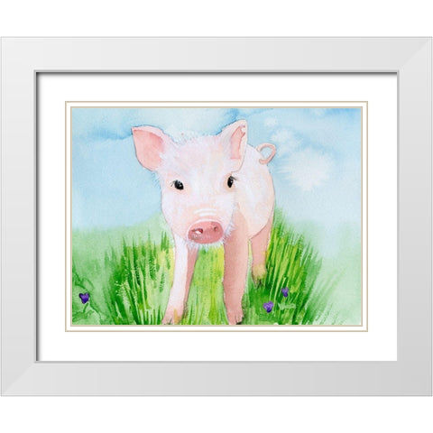 Baby Spring Animals V White Modern Wood Framed Art Print with Double Matting by Ludwig, Alicia