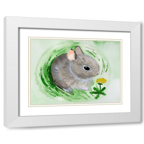 Baby Spring Animals VI White Modern Wood Framed Art Print with Double Matting by Ludwig, Alicia