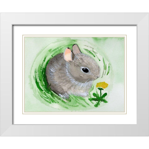 Baby Spring Animals VI White Modern Wood Framed Art Print with Double Matting by Ludwig, Alicia