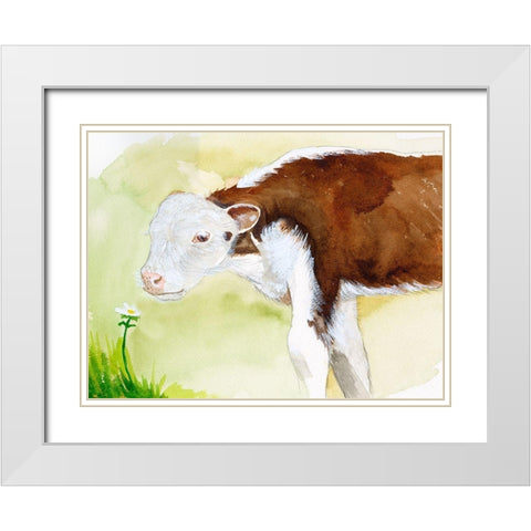 Baby Spring Animals VII White Modern Wood Framed Art Print with Double Matting by Ludwig, Alicia