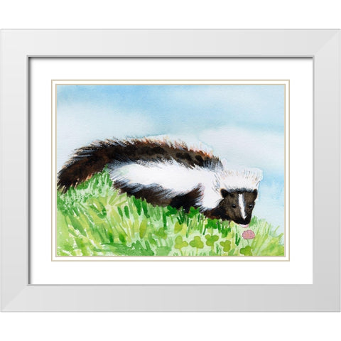 Baby Spring Animals VIII White Modern Wood Framed Art Print with Double Matting by Ludwig, Alicia