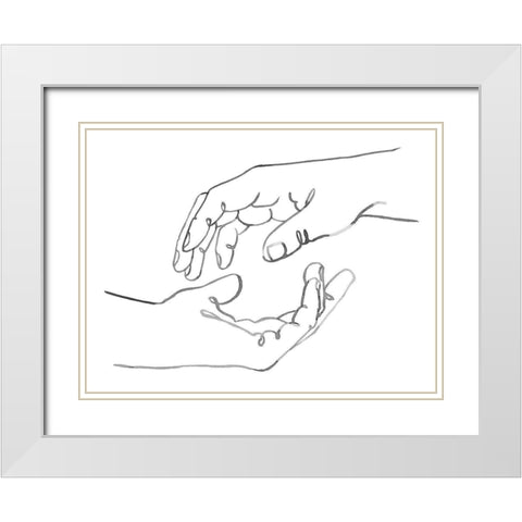 Gestures in Hand I White Modern Wood Framed Art Print with Double Matting by Scarvey, Emma