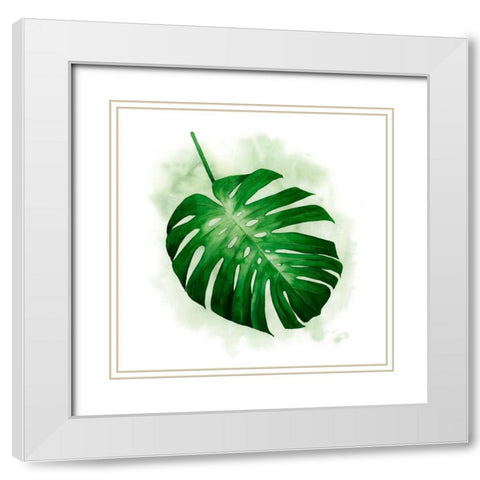 Palm Wash I White Modern Wood Framed Art Print with Double Matting by Popp, Grace