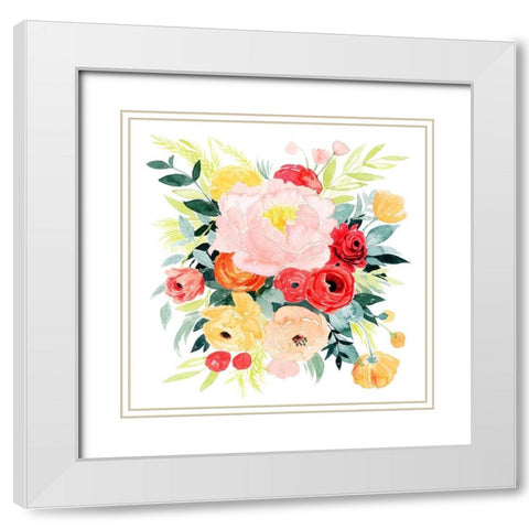 BeautÃ© Flora II White Modern Wood Framed Art Print with Double Matting by Popp, Grace