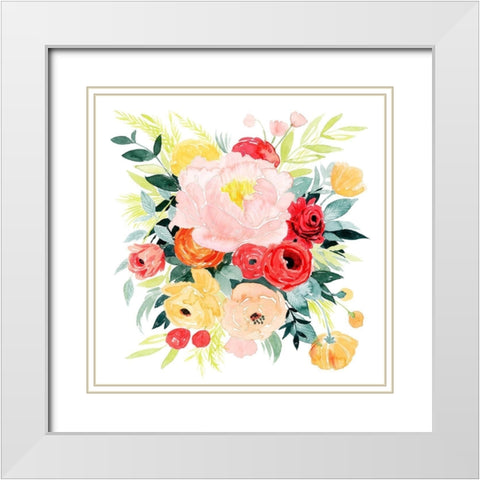 BeautÃ© Flora II White Modern Wood Framed Art Print with Double Matting by Popp, Grace