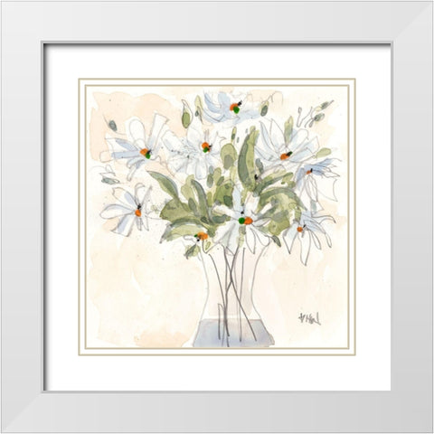 Daisy Just Because I White Modern Wood Framed Art Print with Double Matting by Dixon, Samuel