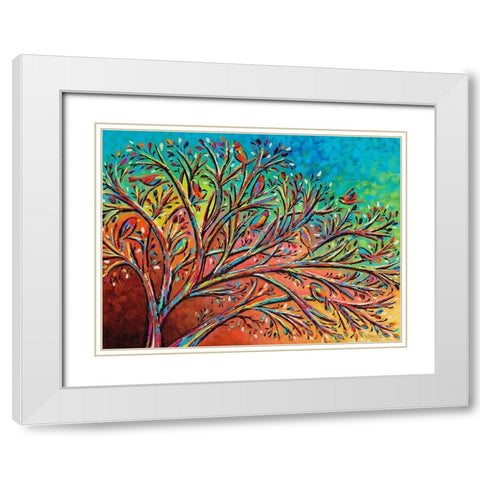 Sunrise Treetop Birds II White Modern Wood Framed Art Print with Double Matting by Vitaletti, Carolee