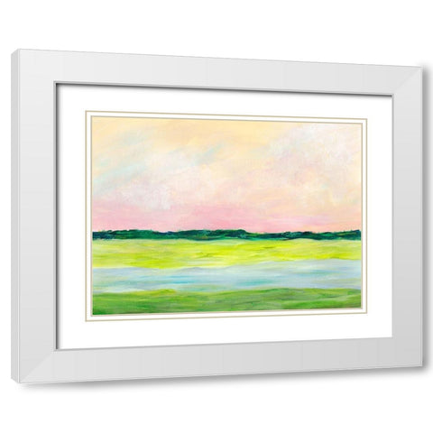Acclivity II White Modern Wood Framed Art Print with Double Matting by Moore, Regina