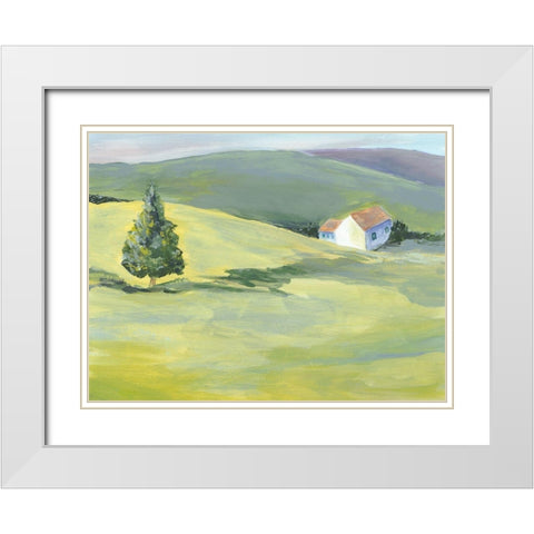 Hillside Vista II White Modern Wood Framed Art Print with Double Matting by Moore, Regina