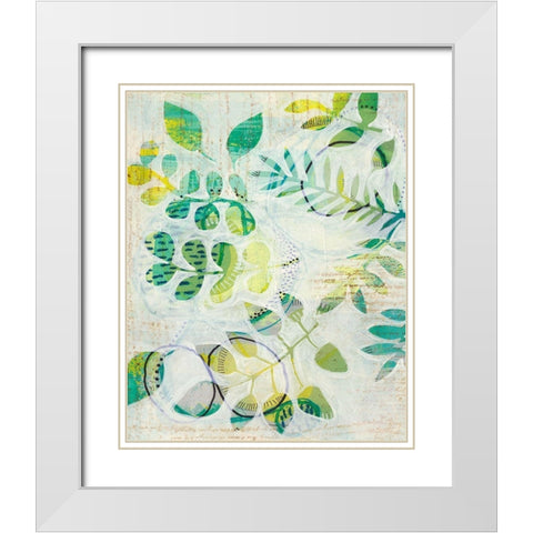 Leaf Relics III White Modern Wood Framed Art Print with Double Matting by Moore, Regina